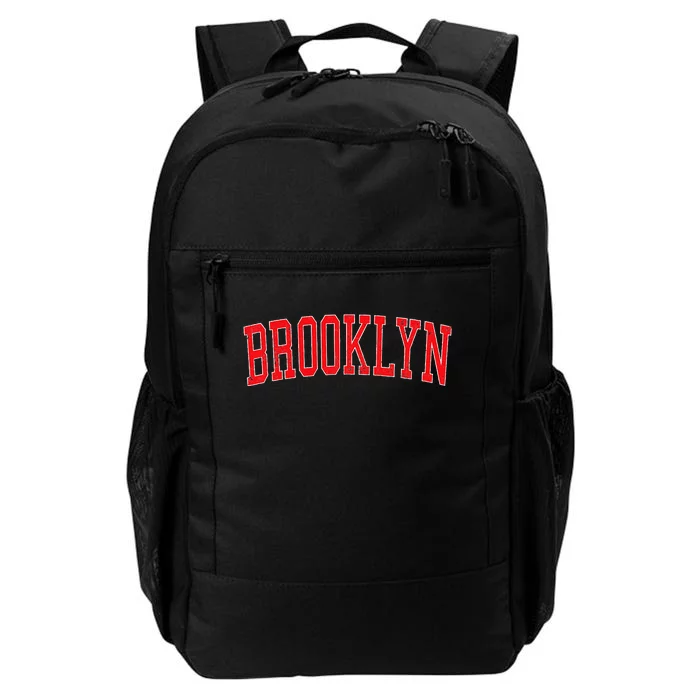 Vintage Brooklyn Ny Varsity Style Red Text Daily Commute Backpack