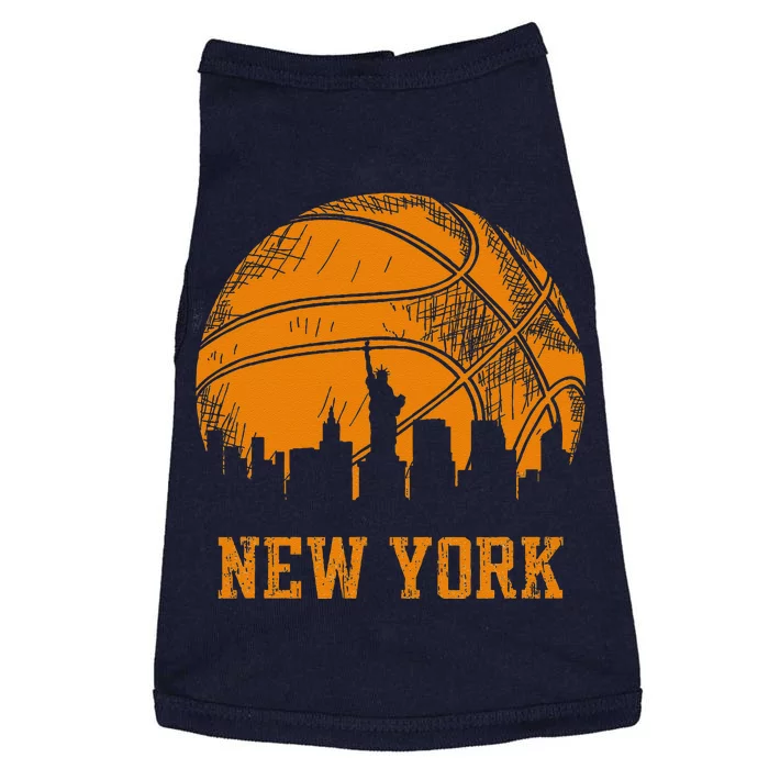 Vintage Basketball New York City Skyline Doggie Tank