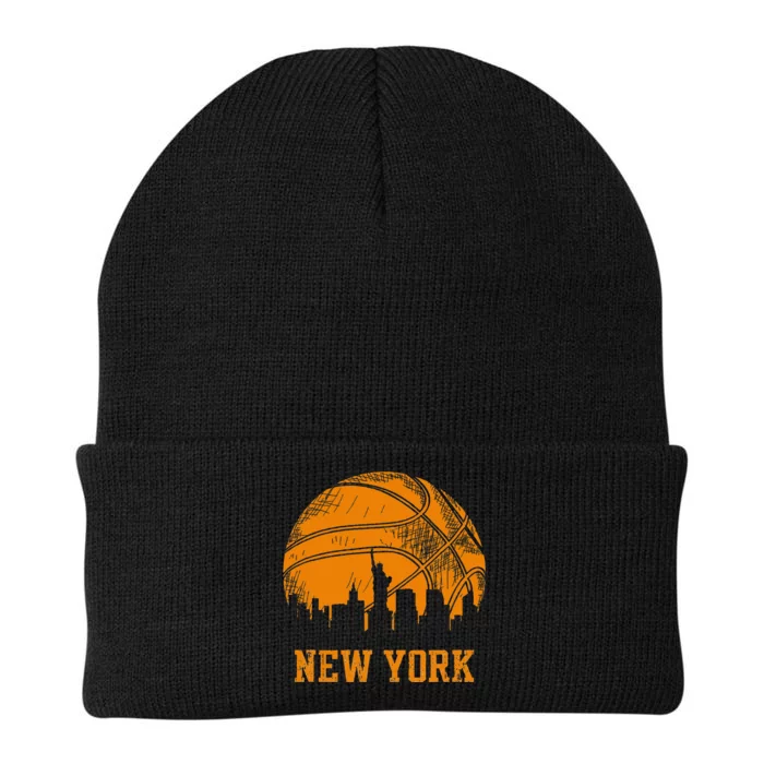 Vintage Basketball New York City Skyline Outfit Knit Cap Winter Beanie