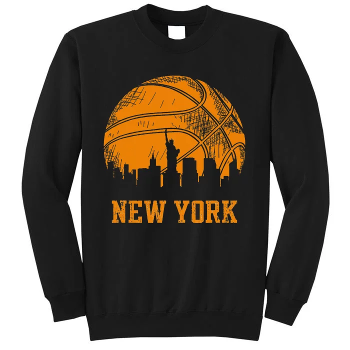 Vintage Basketball New York City Skyline Outfit Tall Sweatshirt