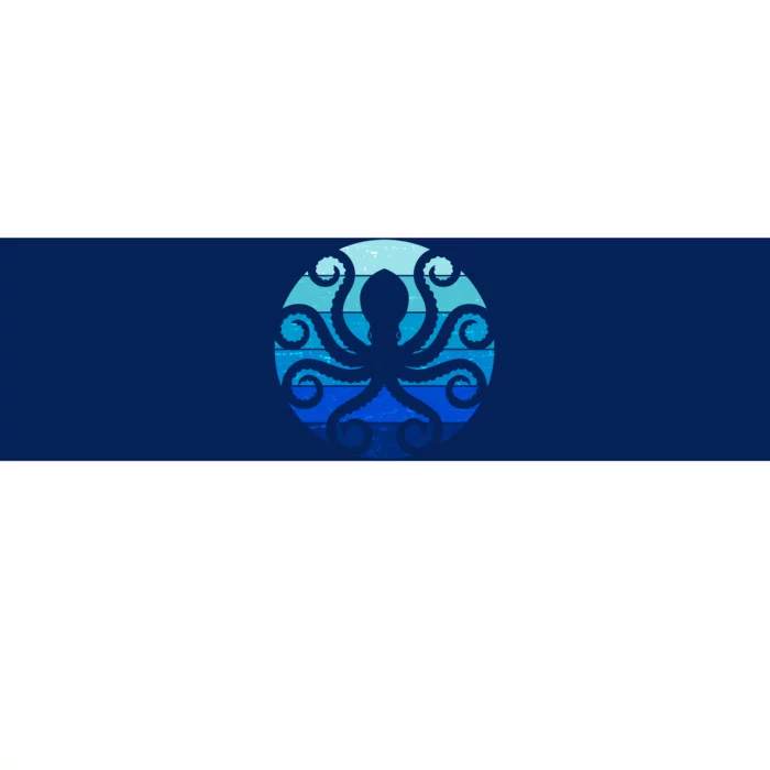 Vintage Blue Octopus Emblem Bumper Sticker