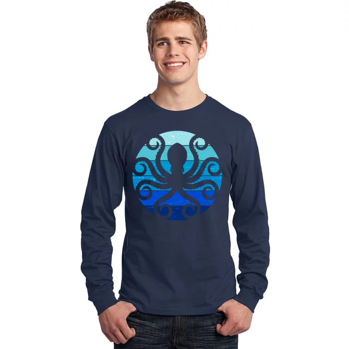 Vintage Blue Octopus Emblem Tall Long Sleeve T-Shirt