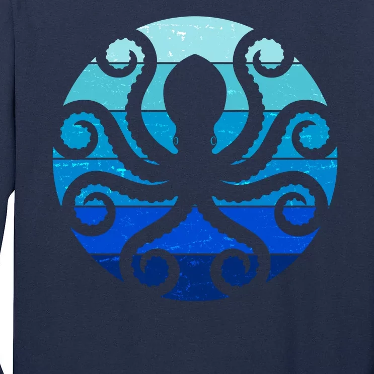 Vintage Blue Octopus Emblem Tall Long Sleeve T-Shirt