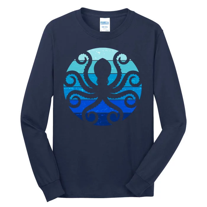 Vintage Blue Octopus Emblem Tall Long Sleeve T-Shirt