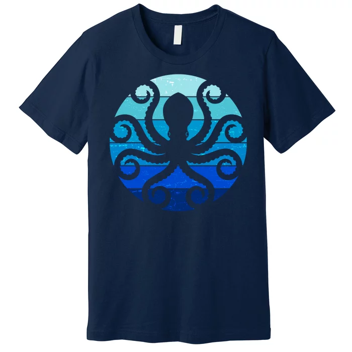 Vintage Blue Octopus Emblem Premium T-Shirt