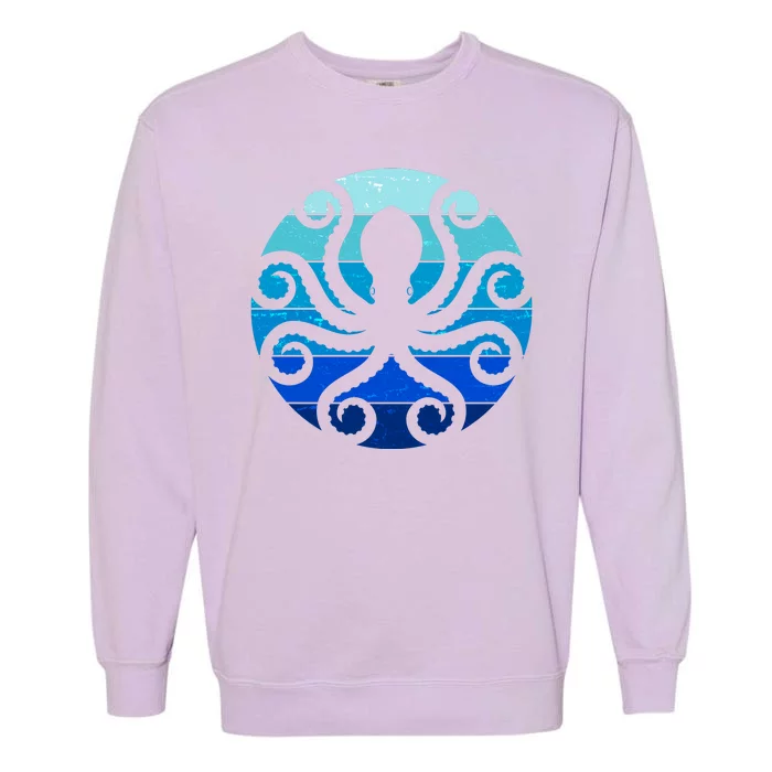 Vintage Blue Octopus Emblem Garment-Dyed Sweatshirt