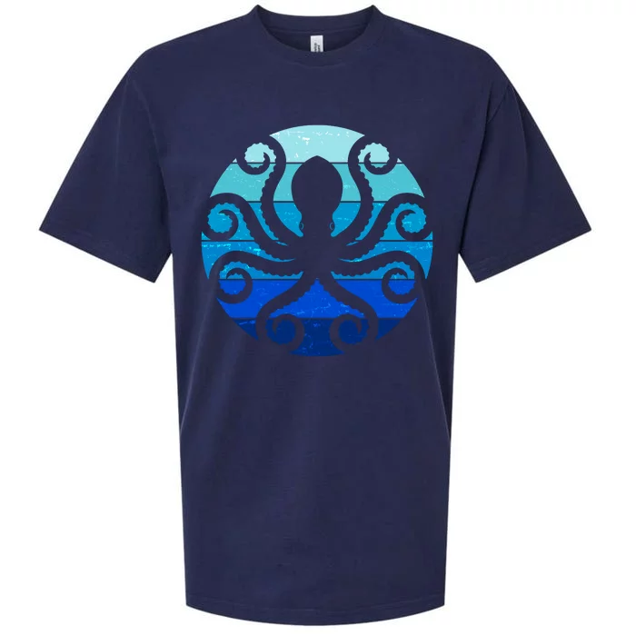 Vintage Blue Octopus Emblem Sueded Cloud Jersey T-Shirt