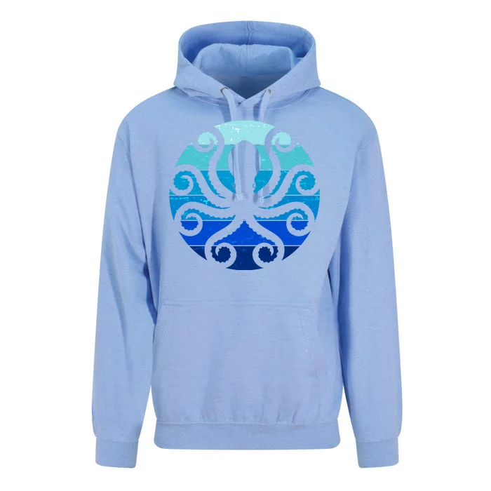 Vintage Blue Octopus Emblem Unisex Surf Hoodie