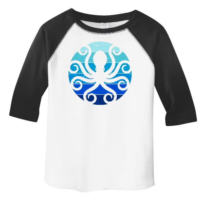 Vintage Blue Octopus Emblem Toddler Fine Jersey T-Shirt