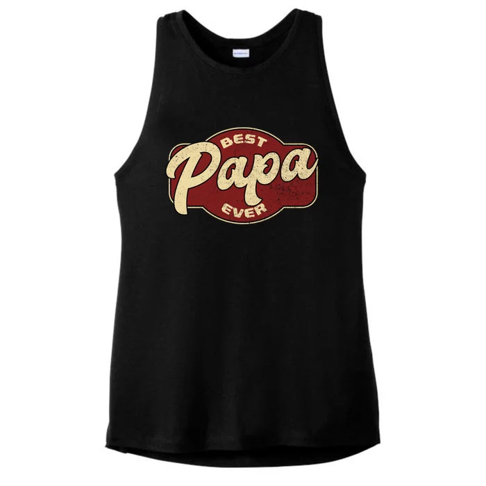 Vintage Best Papa Ever Dad Papa Cute Gift Ladies Tri-Blend Wicking Tank