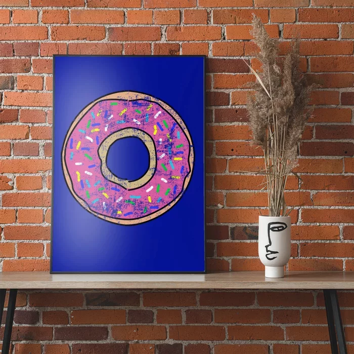 Vintage Big Pink Donut Meaningful Gift Poster