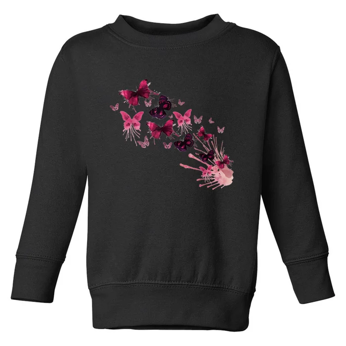 Vintage Butterflies Painted Collection For Butterfly Lovers Toddler Sweatshirt