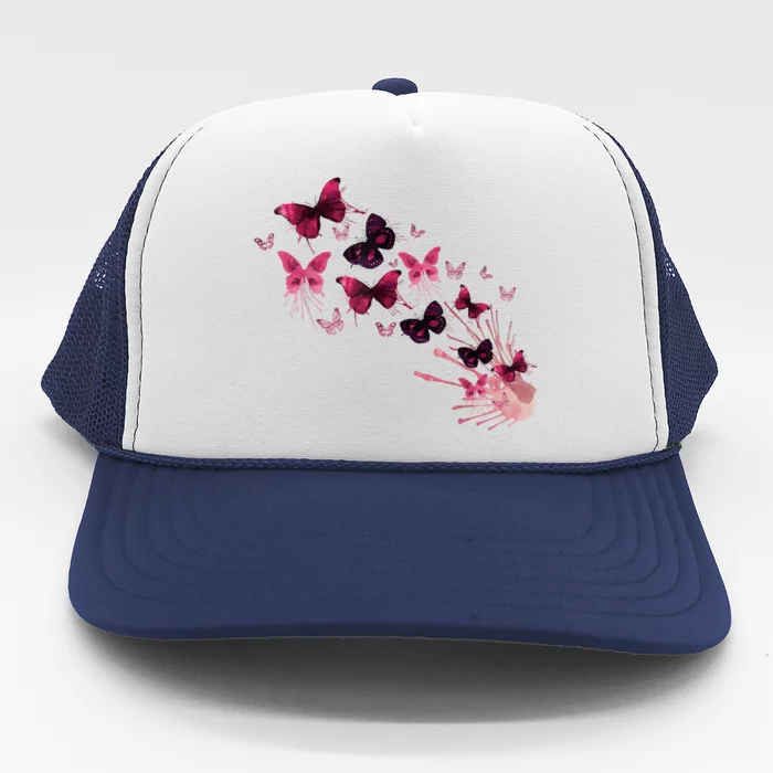 Vintage Butterflies Painted Collection For Butterfly Lovers Trucker Hat