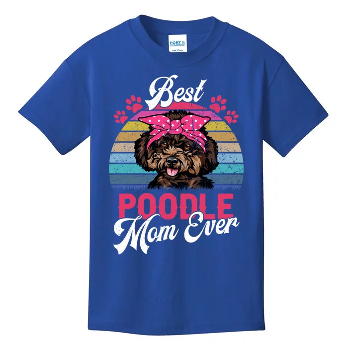 Vintage Best Poodle Mom Ever Gift Kids T-Shirt