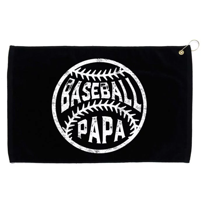 Vintage Baseball Papa Leopard Love Baseball Fathers Day Grommeted Golf Towel