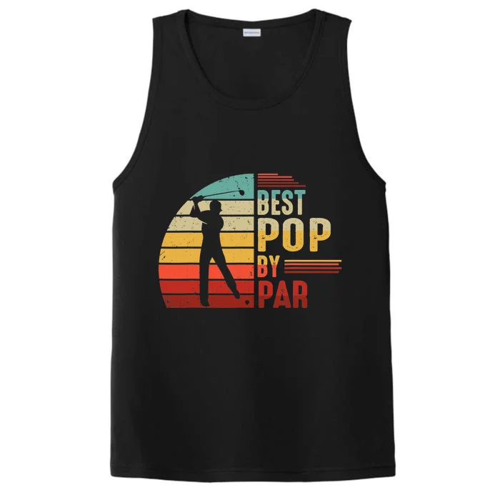 Vintage Best Pop By Par Family Golfer Golf Lover Performance Tank