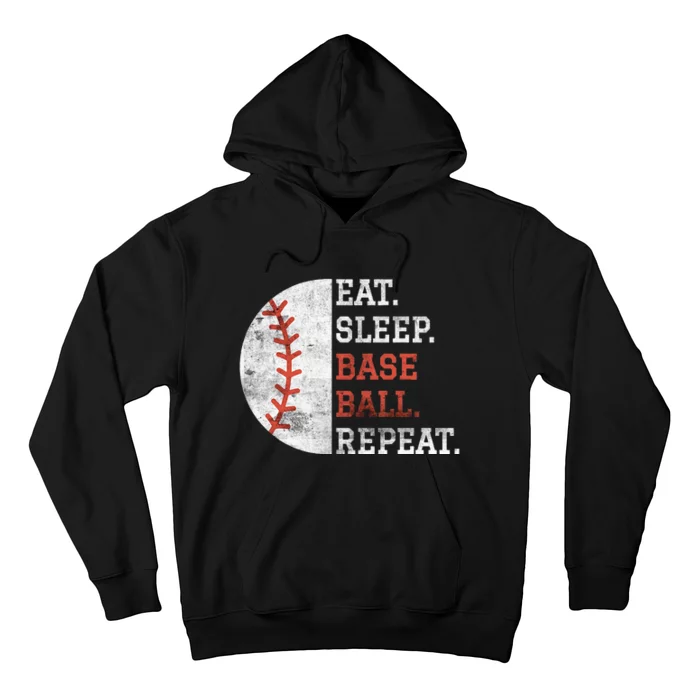 Vintage Baseball Player Eat Sleep Baseball Repeat Hoodie