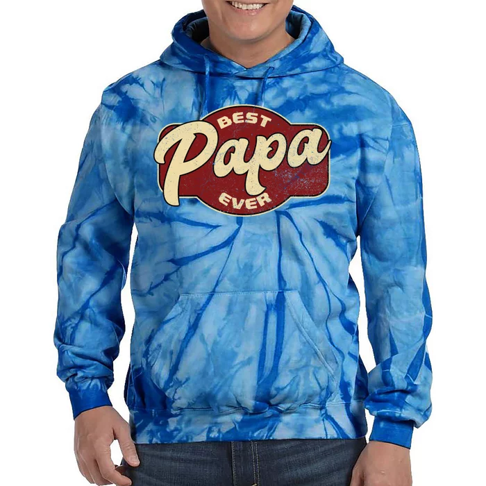 Vintage Best Papa Ever Dad Papa Tie Dye Hoodie