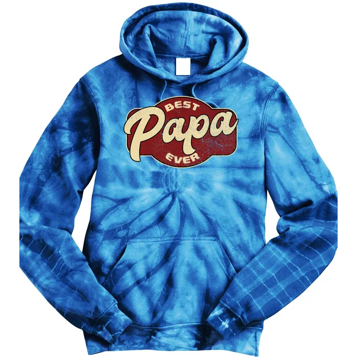 Vintage Best Papa Ever Dad Papa Tie Dye Hoodie