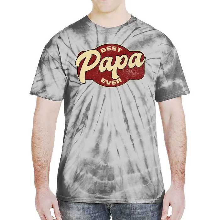 Vintage Best Papa Ever Dad Papa Tie-Dye T-Shirt