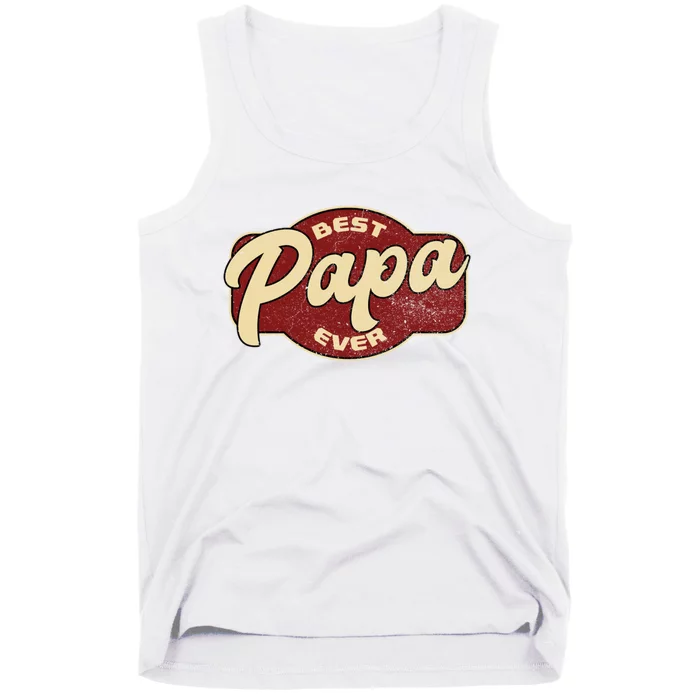 Vintage Best Papa Ever Dad Papa Tank Top