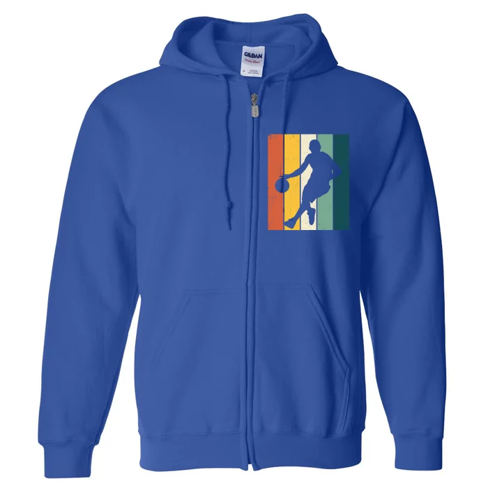 Vintage Basketball Player Dad Mom Brother Gift Full Zip Hoodie