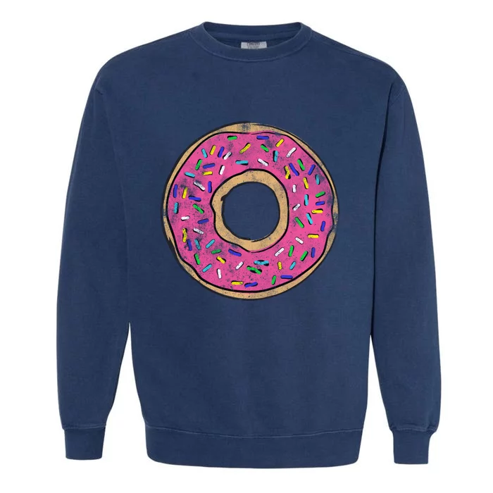 Vintage Big Pink Donut Hoodie Garment-Dyed Sweatshirt