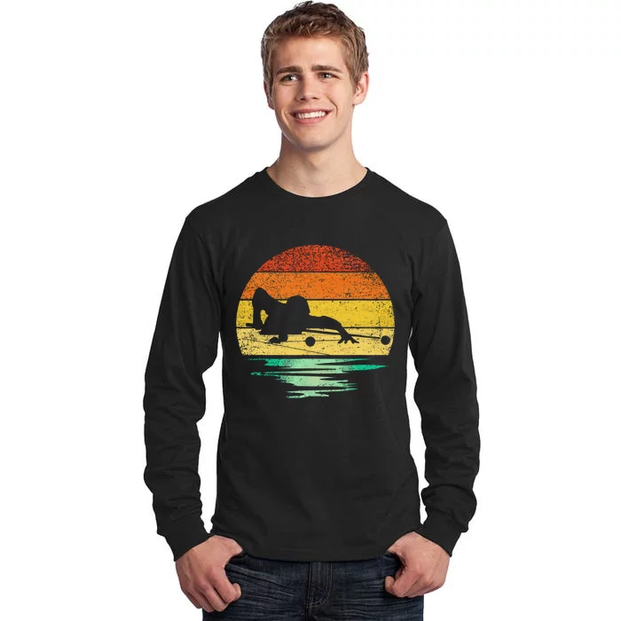 Vintage Billiards Pool Retro Sunset Billiards Tall Long Sleeve T-Shirt