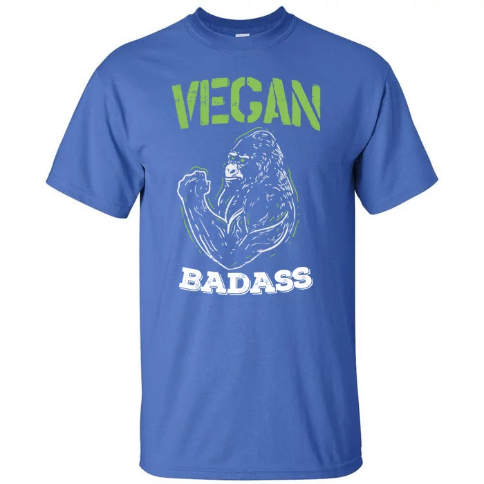 Vegan Badass Plant Powered Muscle Veggie Go Green Fitness Gift Tall T-Shirt