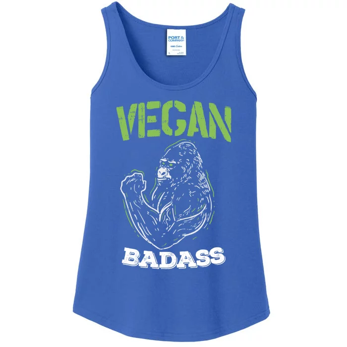 Vegan Badass Plant Powered Muscle Veggie Go Green Fitness Gift Ladies Essential Tank