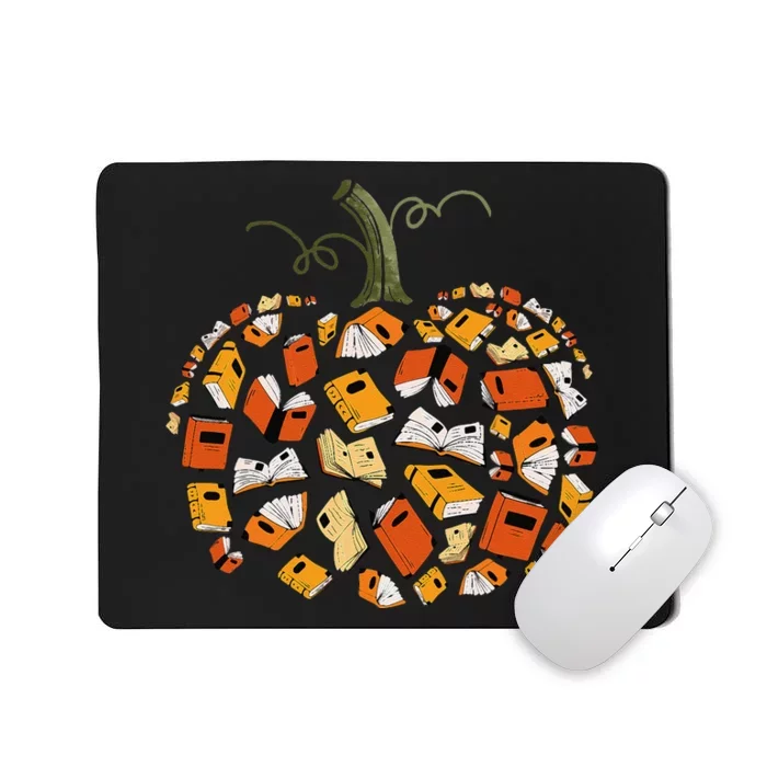 Vintage Book Pumpkin Autumn Fall Librarians Bookworm Teacher Gift Mousepad