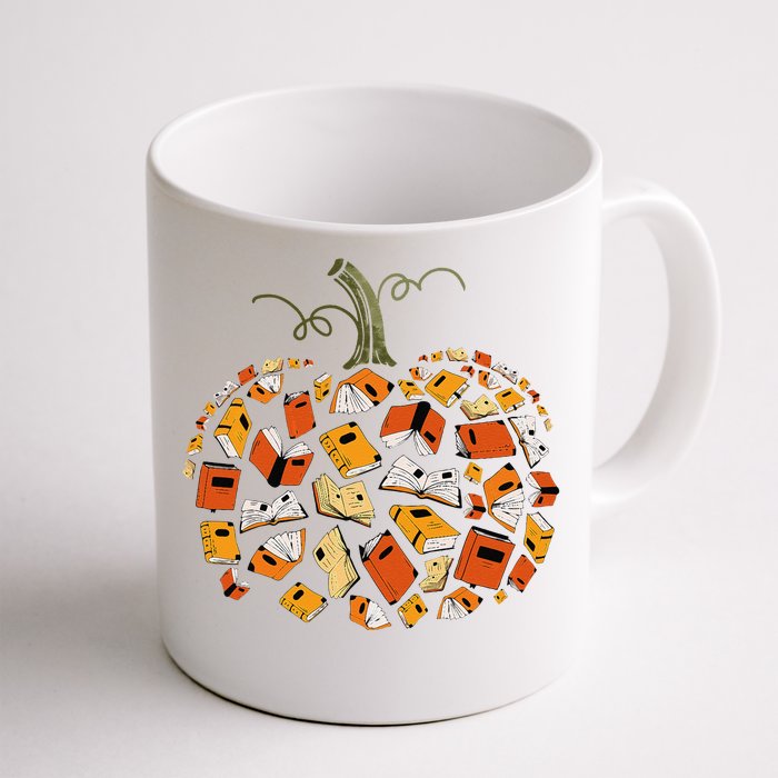 Vintage Book Pumpkin Autumn Fall Librarians Bookworm Teacher Gift Front & Back Coffee Mug