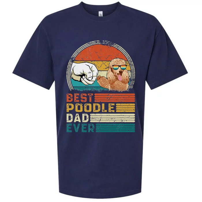 Vintage Best Poodle Dad Ever Funny Puppy Poodle Dog Lover Sueded Cloud Jersey T-Shirt