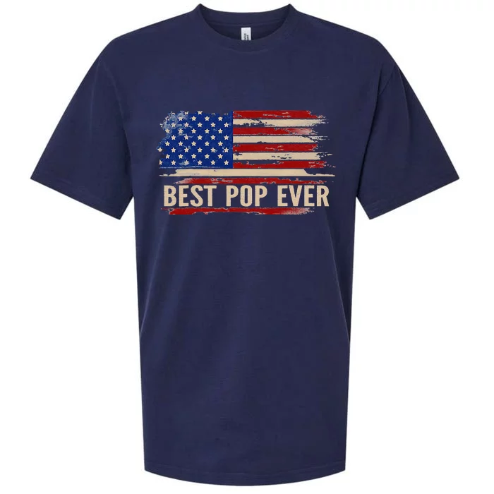 Vintage Best Pop Ever American Flag Father's Day Gift Sueded Cloud Jersey T-Shirt