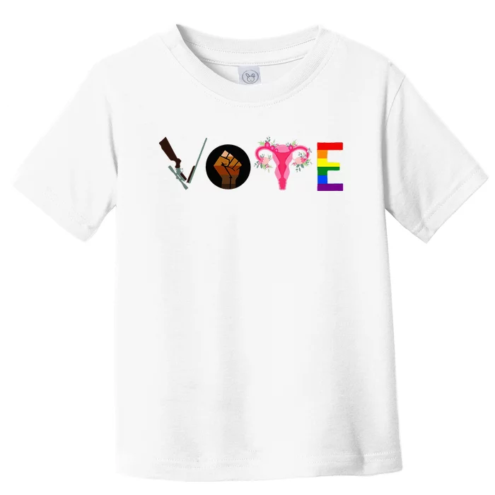 Vote Blm P.R.O C.H.O.I.C.E Gun Lgbtq+ Toddler T-Shirt