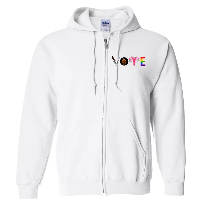 Vote Blm P.R.O C.H.O.I.C.E Gun Lgbtq+ Full Zip Hoodie