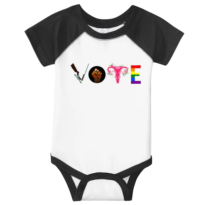 Vote Blm P.R.O C.H.O.I.C.E Gun Lgbtq+ Infant Baby Jersey Bodysuit