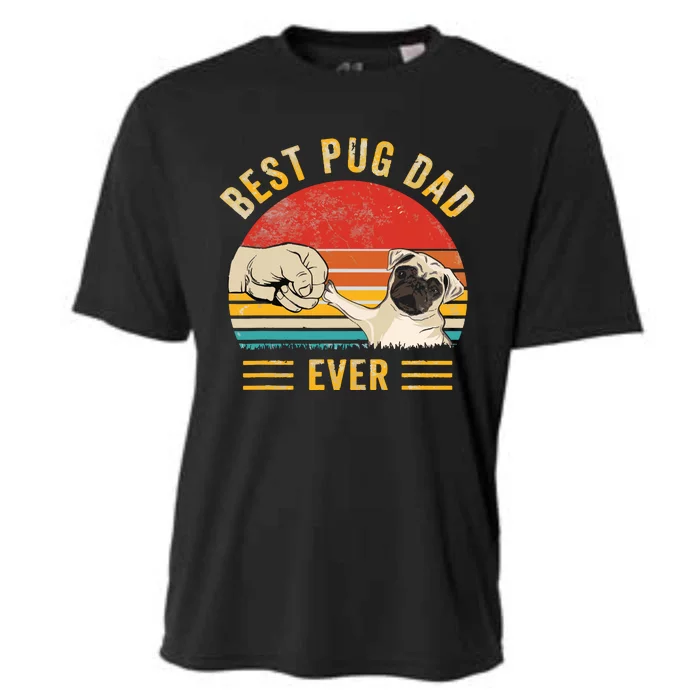 Vintage Best Pug Dad Ever Pug Lover Fathers Day Cooling Performance Crew T-Shirt