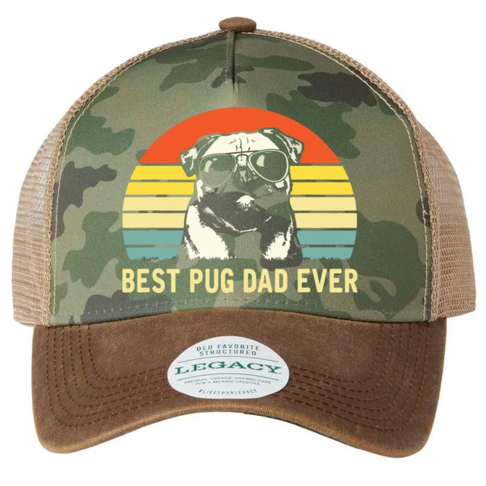 Vintage Best Pug Dad Ever Pug Lover Fathers Day Legacy Tie Dye Trucker Hat