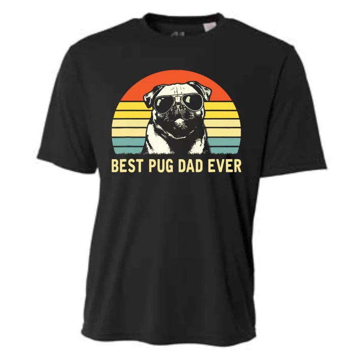 Vintage Best Pug Dad Ever Pug Lover Fathers Day Cooling Performance Crew T-Shirt