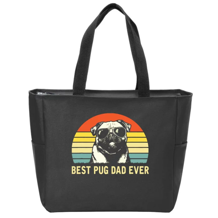 Vintage Best Pug Dad Ever Pug Lover Fathers Day Zip Tote Bag