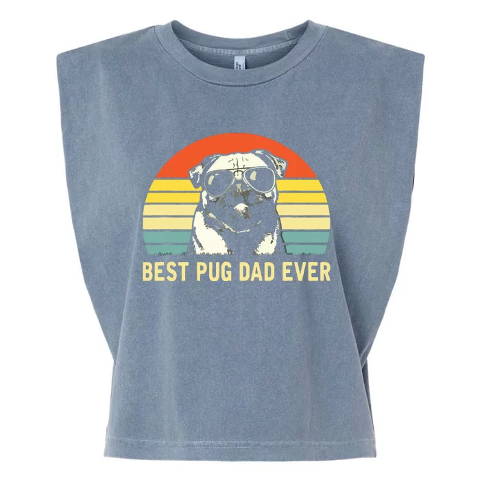 Vintage Best Pug Dad Ever Pug Lover Fathers Day Garment-Dyed Women's Muscle Tee