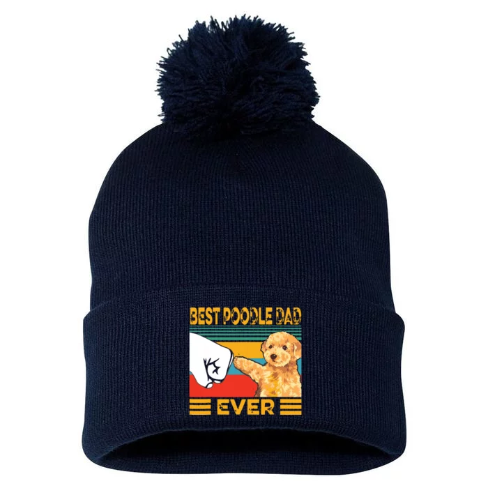 Vintage Best Poodle Dad Ever Dog Lover Tees Fathers Day Pom Pom 12in Knit Beanie