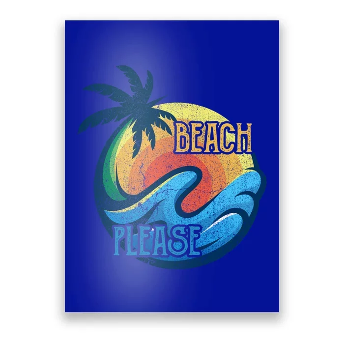 Vintage Beach Please Vacay Summer Vacation Vibes Palm Cruise Gift Poster