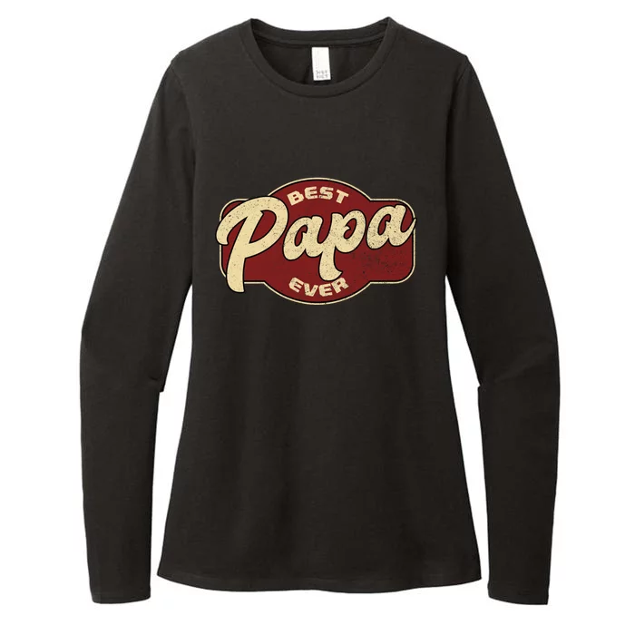 Vintage Best Papa Ever Dad Papa Great Gift Womens CVC Long Sleeve Shirt