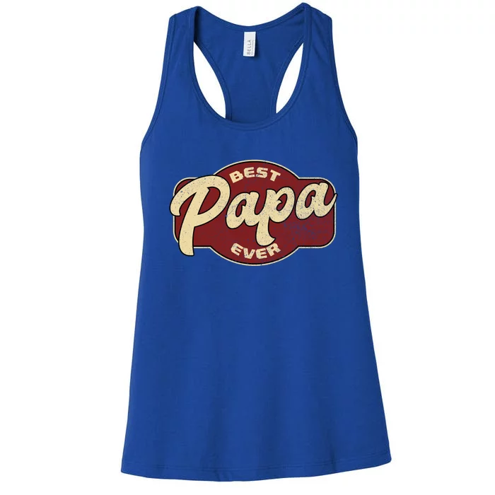 Vintage Best Papa Ever Dad Papa Great Gift Women's Racerback Tank