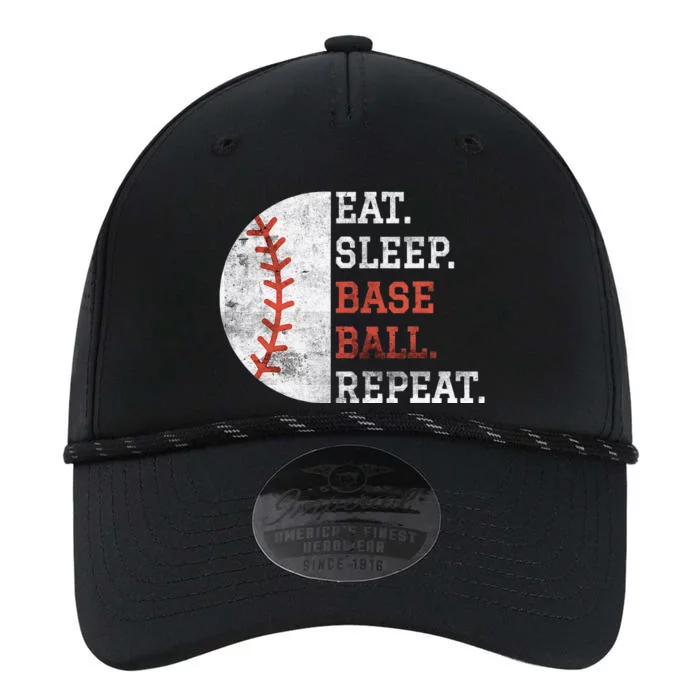 Vintage Baseball Player Eat Sleep Baseball Repeat Performance The Dyno Cap