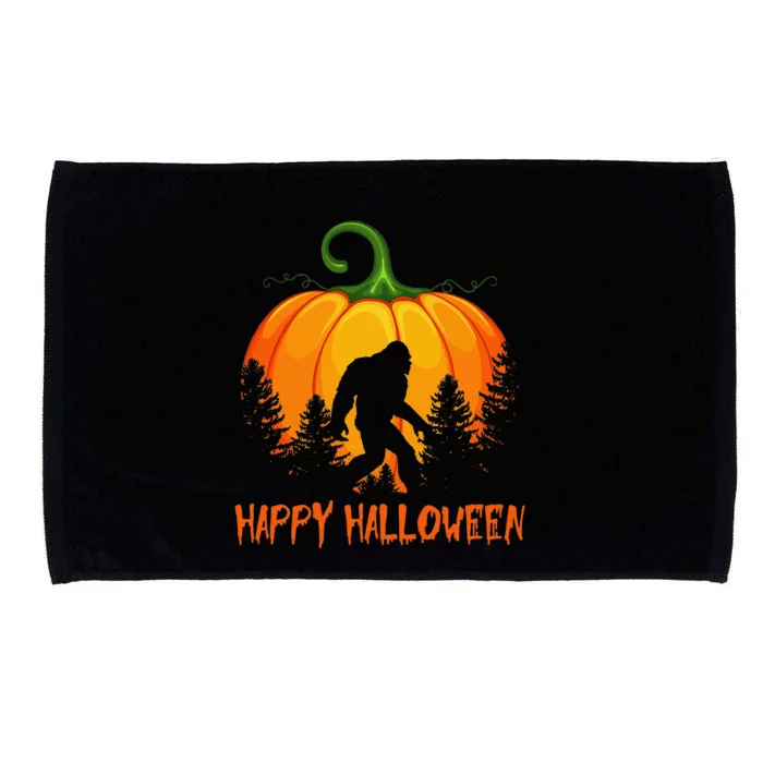 Vintage Bigfoot Pumpkin Halloween Microfiber Hand Towel