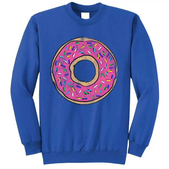 Vintage Big Pink Donut Meaningful Gift Tall Sweatshirt