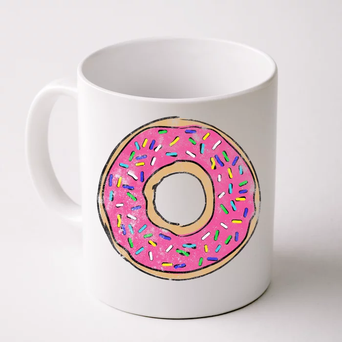 Vintage Big Pink Donut Meaningful Gift Front & Back Coffee Mug